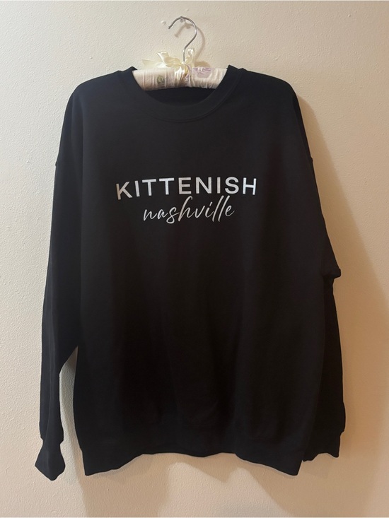 Kittenish Sweaters - Kittenish Black Crewneck with White Nashville Logo